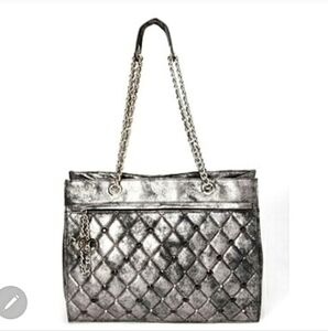 RARE BETSEY JOHNSON Glam Betsey Tote in pewter